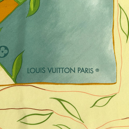 LOUIS VUITTON ルイ・ヴィトン スカーフ イエロー マルチカラー シルク レディース 【中古】