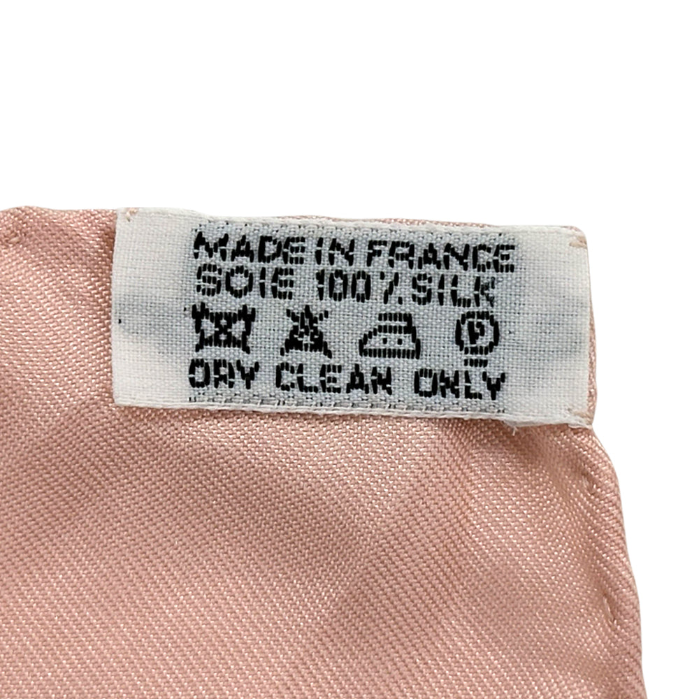 HERMES エルメス カレ90 Les Jardiniers du Roy 庭師のロイ スカーフ ピンク ライトブルー シルク レディース 【中古】