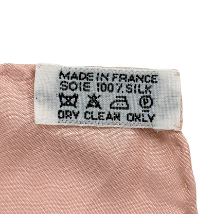 HERMES エルメス カレ90 Les Jardiniers du Roy 庭師のロイ スカーフ ピンク ライトブルー シルク レディース 【中古】