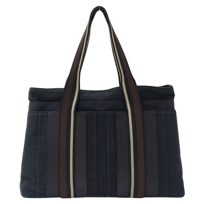 HERMES エルメス トロカホリゾンタル MM トートバッグ ブラック キャンバス レディース 【中古】