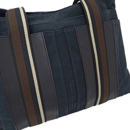 HERMES エルメス トロカホリゾンタル MM トートバッグ ブラック キャンバス レディース 【中古】