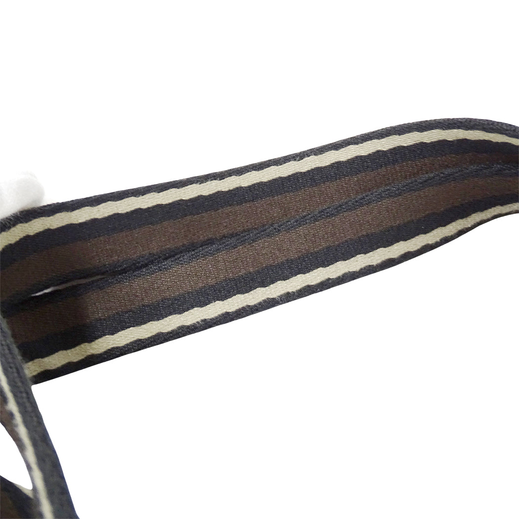 HERMES エルメス トロカホリゾンタル MM トートバッグ ブラック キャンバス レディース 【中古】