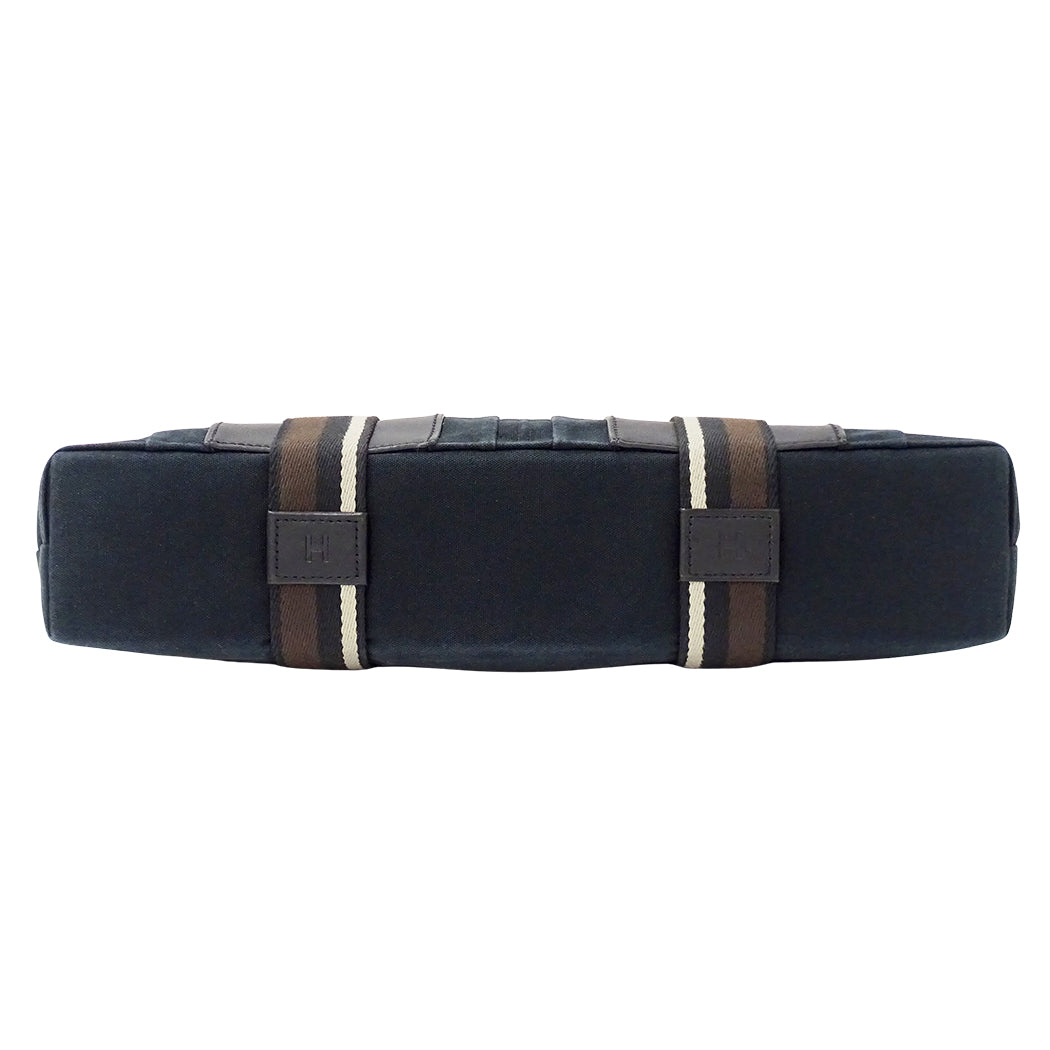 HERMES エルメス トロカホリゾンタル MM トートバッグ ブラック キャンバス レディース 【中古】