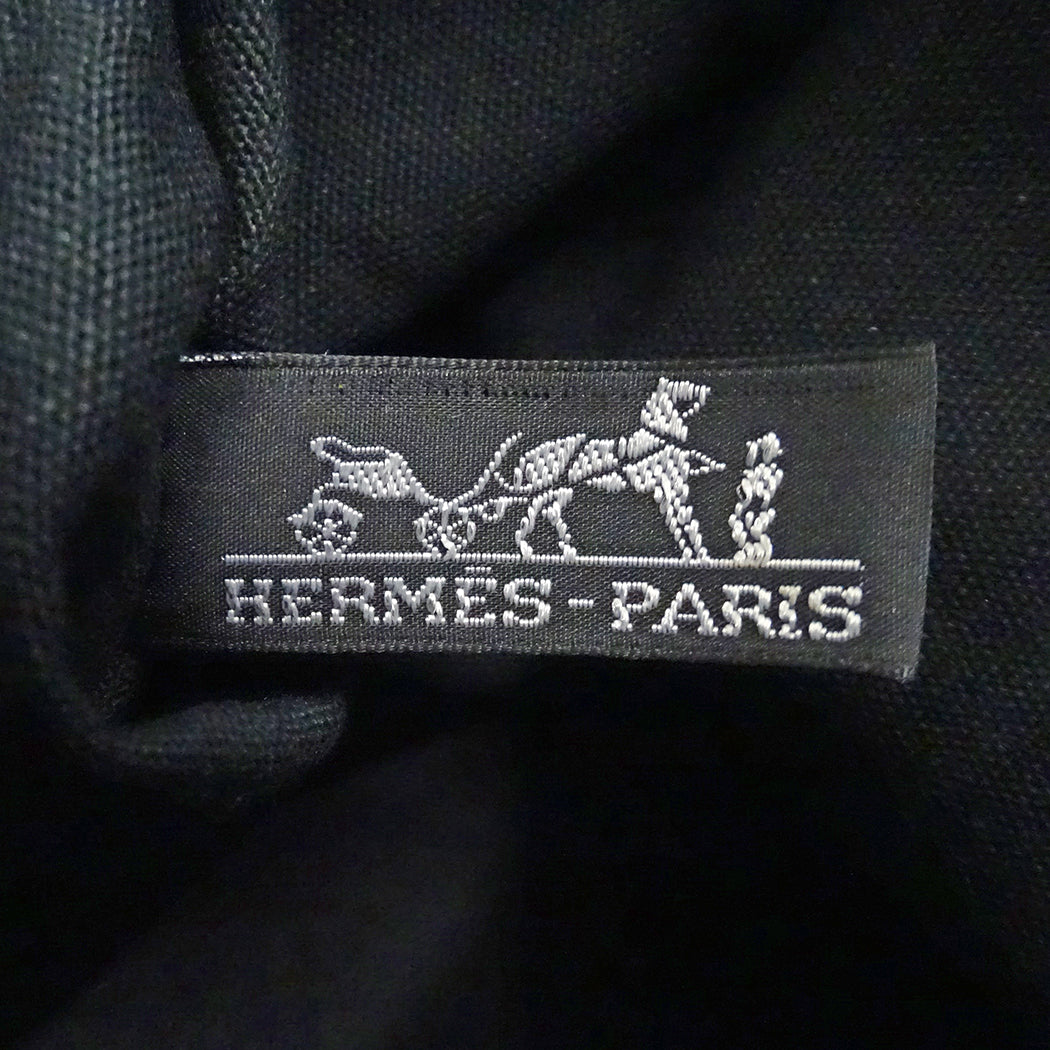 HERMES エルメス トロカホリゾンタル MM トートバッグ ブラック キャンバス レディース 【中古】