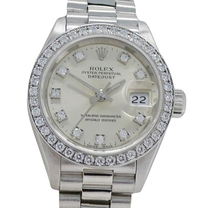 ROLEX ロレックス デイトジャスト 69136G E番 レディース 腕時計 自動巻き AT PT950 ダイヤモンド 磨き済み【中古】