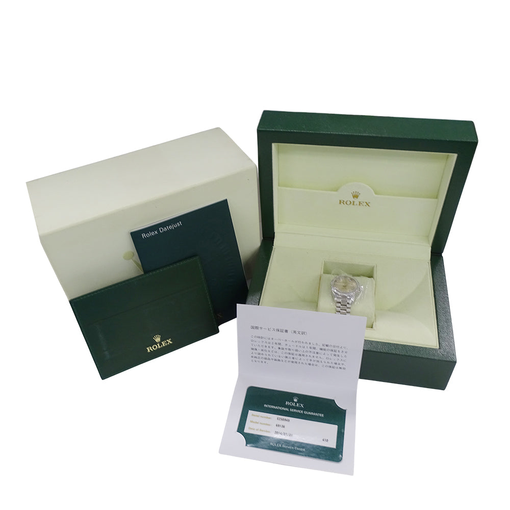 ROLEX ロレックス デイトジャスト 69136G E番 レディース 腕時計 自動巻き AT PT950 ダイヤモンド 磨き済み【中古】