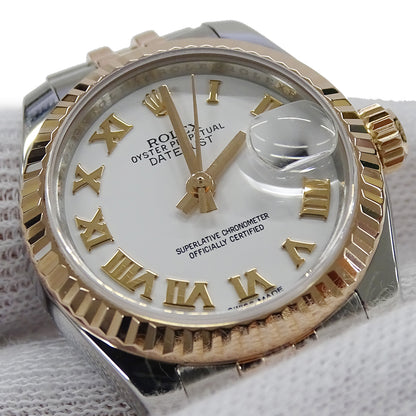 ROLEX ロレックス デイトジャスト 179171 ランダム番 レディース 腕時計 自動巻き AT SS PG ホワイト 磨き済み 【中古】