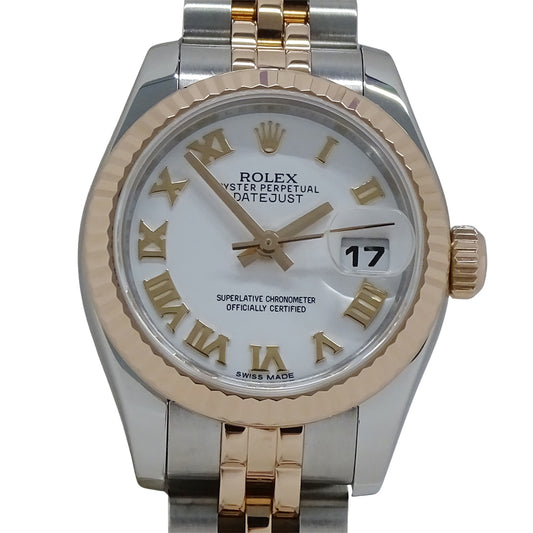 ROLEX ロレックス デイトジャスト 179171 ランダム番 レディース 腕時計 自動巻き AT SS PG ホワイト 磨き済み 【中古】