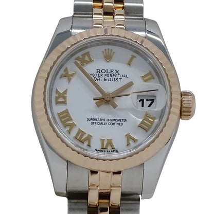 ROLEX ロレックス デイトジャスト 179171 ランダム番 レディース 腕時計 自動巻き AT SS PG ホワイト 磨き済み 【中古】
