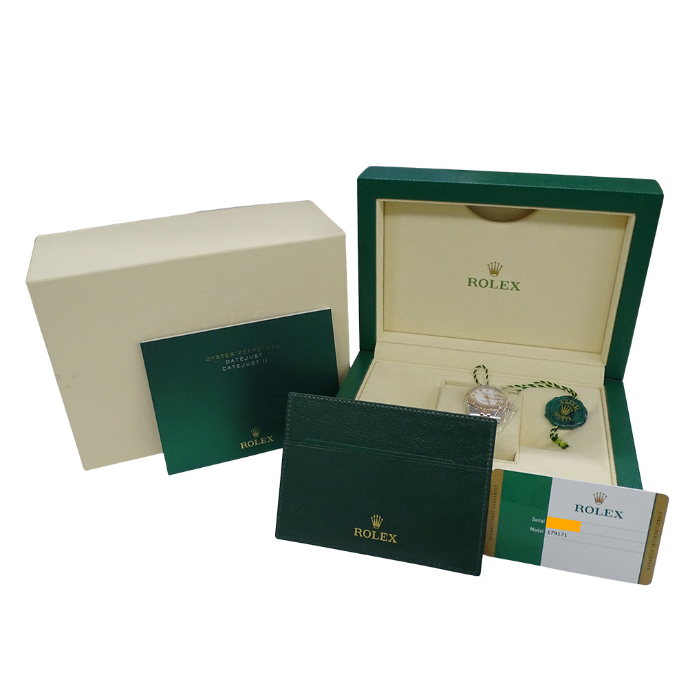 ROLEX ロレックス デイトジャスト 179171 ランダム番 レディース 腕時計 自動巻き AT SS PG ホワイト 磨き済み 【中古】