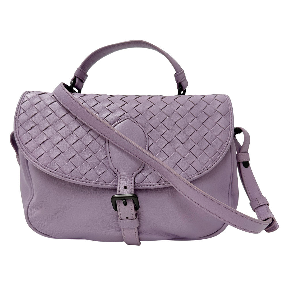 BOTTEGAVENETA ボッテガ・ヴェネタ イントレチャート 2wayバッグ パープル キャンバス レディース 【中古】