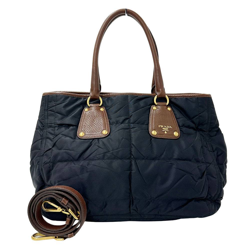 PRADA プラダ 2wayバッグ ブラック ナイロン レディース メンズ 【中古】