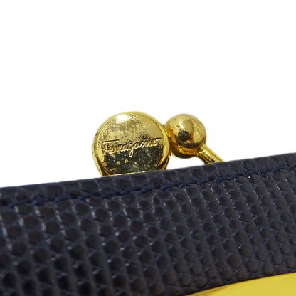 Ferragamo フェラガモ ショルダーバッグ ヴァラリボン ネイビー レザー レディース 【中古】