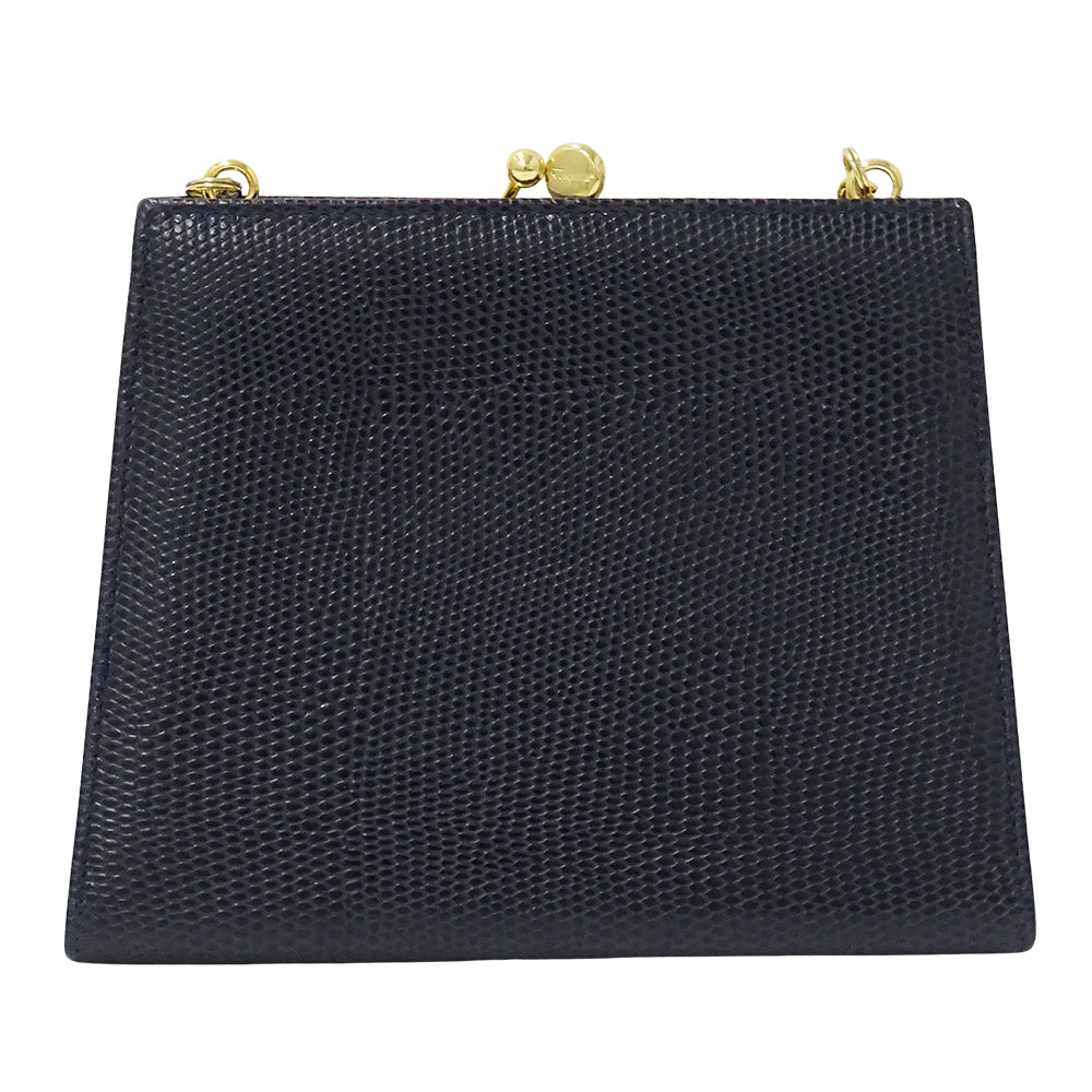 Ferragamo フェラガモ ショルダーバッグ ヴァラリボン ネイビー レザー レディース 【中古】