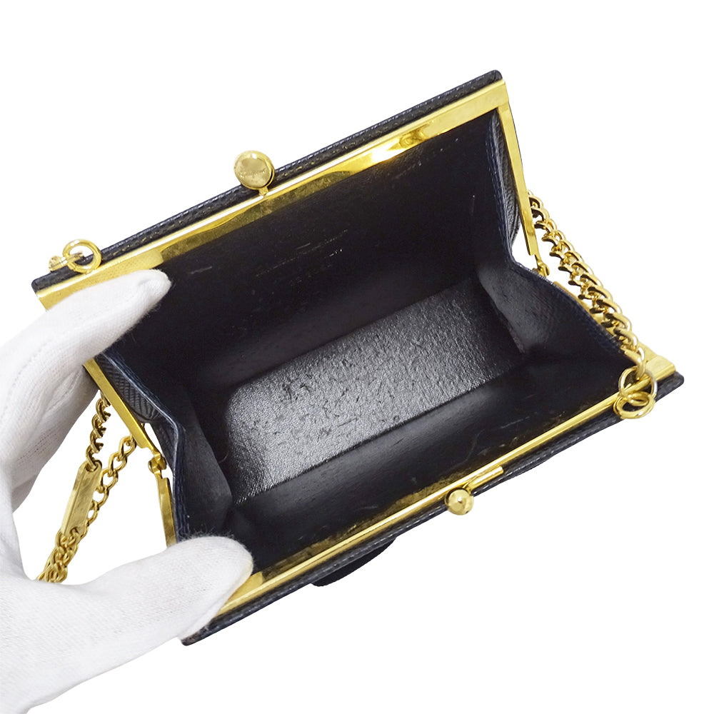 Ferragamo フェラガモ ショルダーバッグ ヴァラリボン ネイビー レザー レディース 【中古】