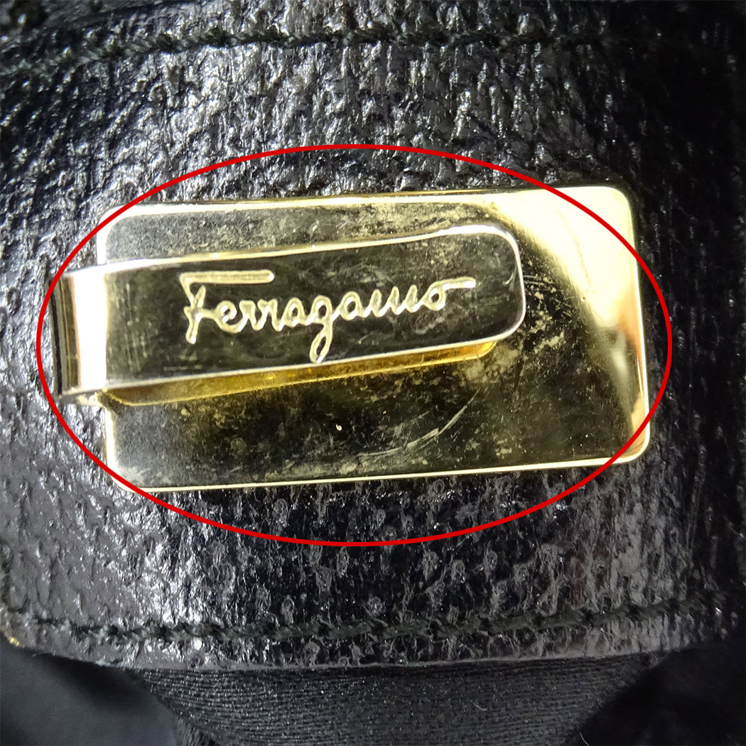 Ferragamo フェラガモ トートバッグ ブラック ナイロン レディース 【中古】