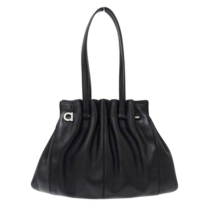 Ferragamo フェラガモ トートバッグ ガンチーニ ブラック レザー レディース 【中古】