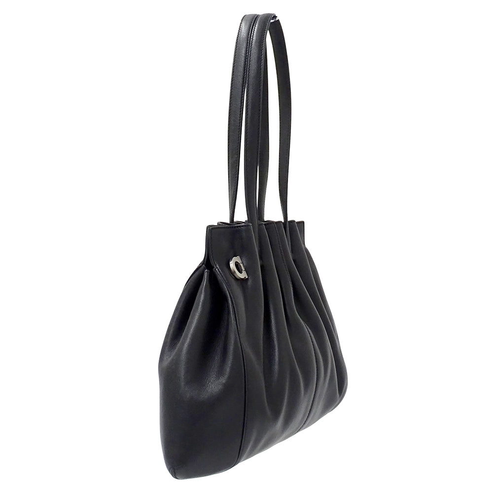 Ferragamo フェラガモ トートバッグ ガンチーニ ブラック レザー レディース 【中古】
