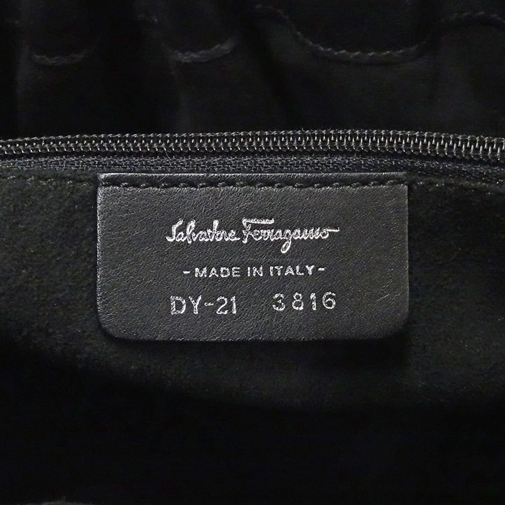 Ferragamo フェラガモ トートバッグ ガンチーニ ブラック レザー レディース 【中古】