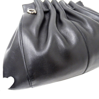 Ferragamo フェラガモ トートバッグ ガンチーニ ブラック レザー レディース 【中古】