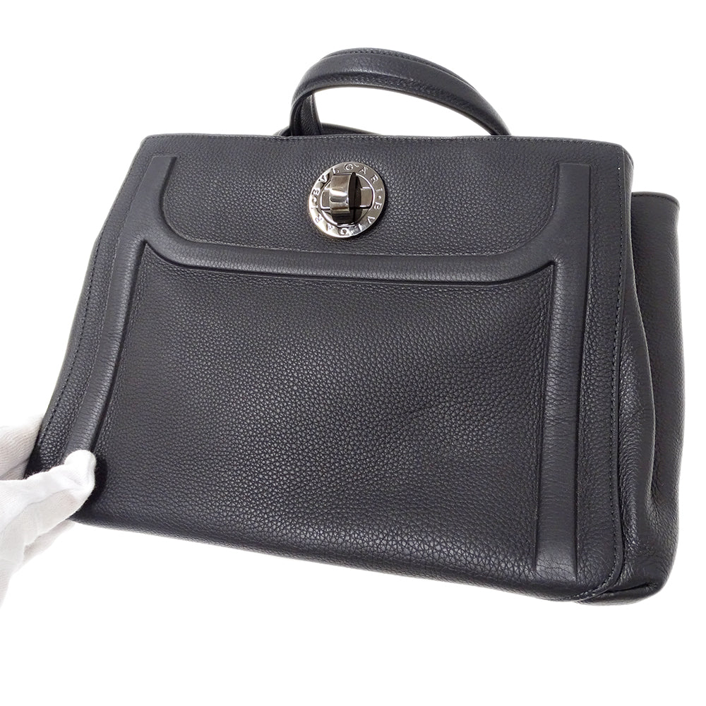 BVLGARI ブルガリ ハンドバッグ ショルダーバッグ 2way ブラック レザー レディース 【中古】