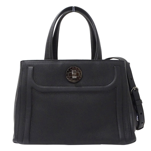 BVLGARI ブルガリ ハンドバッグ ショルダーバッグ 2way ブラック レザー レディース 【中古】