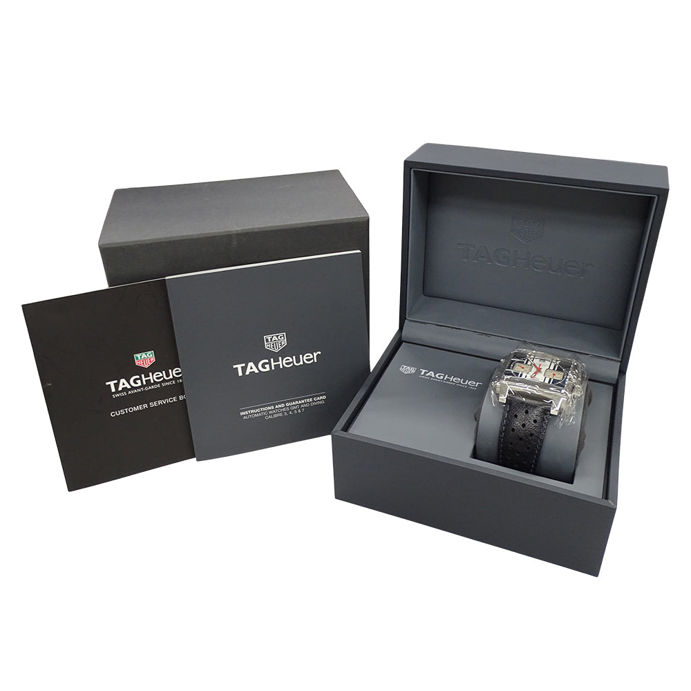 TAG Heuer タグホイヤー モナコ CAW211D FC6300 メンズ 腕時計 クロノグラフ スティーブ マックィーン 自動巻き SS レザー 磨き済み【中古】