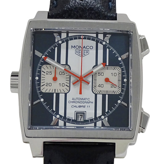 TAG Heuer タグホイヤー モナコ CAW211D FC6300 メンズ 腕時計 クロノグラフ スティーブ マックィーン 自動巻き SS レザー 磨き済み【中古】