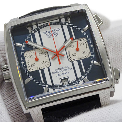 TAG Heuer タグホイヤー モナコ CAW211D FC6300 メンズ 腕時計 クロノグラフ スティーブ マックィーン 自動巻き SS レザー 磨き済み【中古】
