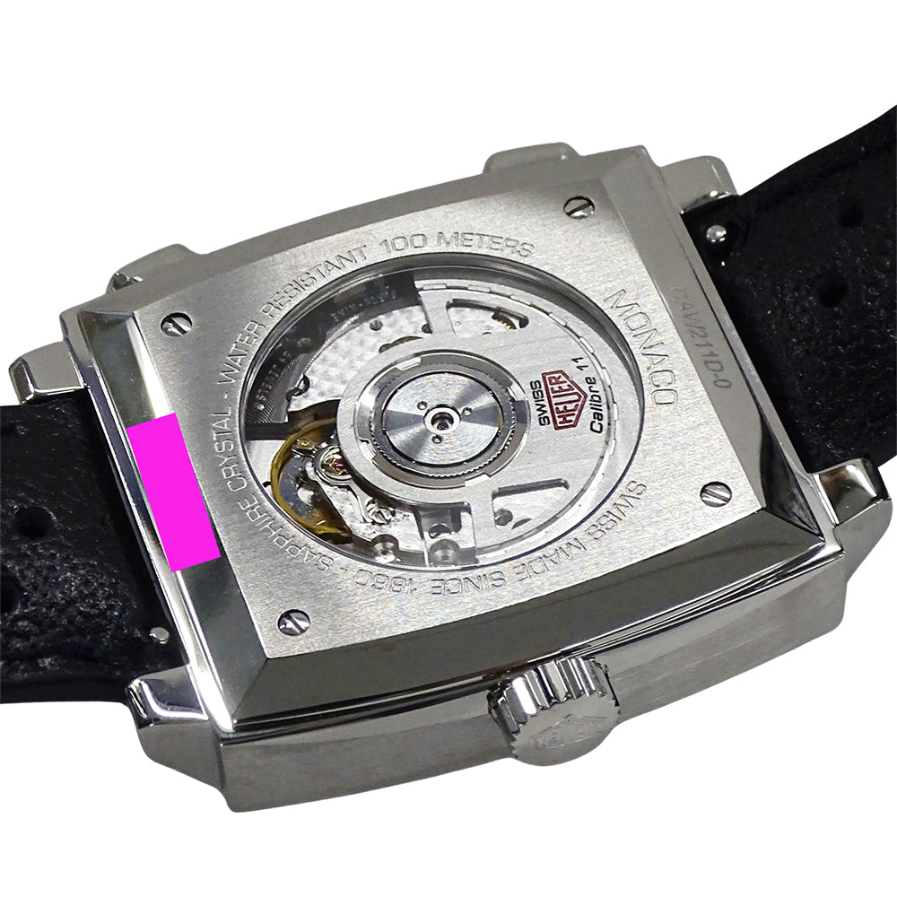 TAG Heuer タグホイヤー モナコ CAW211D FC6300 メンズ 腕時計 クロノグラフ スティーブ マックィーン 自動巻き SS レザー 磨き済み【中古】