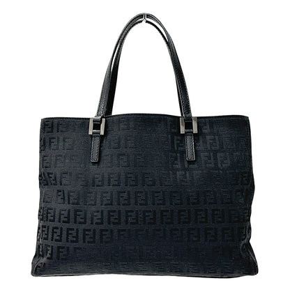 FENDI フェンディ トートバッグ ズッキーノ ブラック 8BH072 キャンバス レディース 【中古】