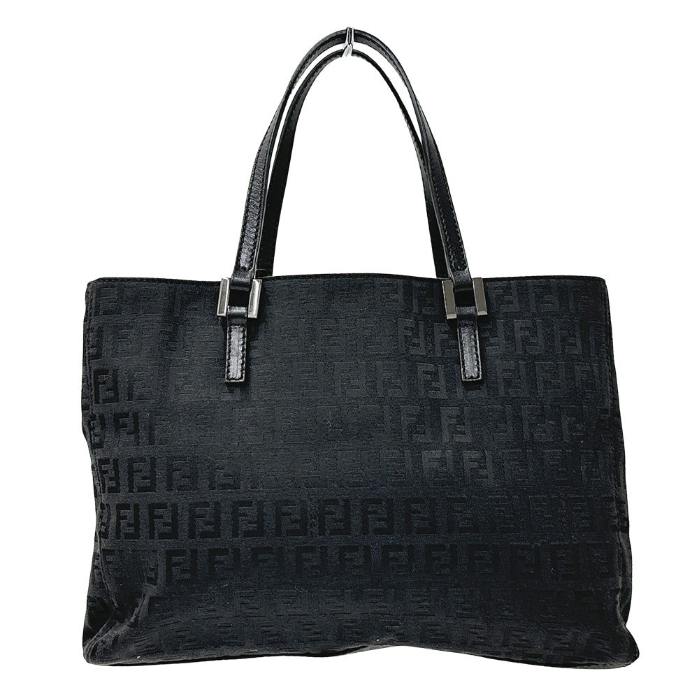 FENDI フェンディ トートバッグ ズッキーノ ブラック 8BH072 キャンバス レディース 【中古】