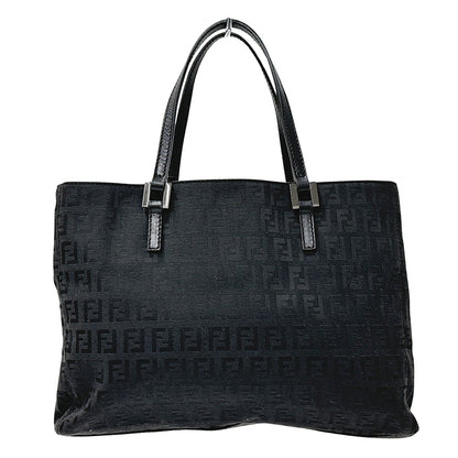 FENDI フェンディ トートバッグ ズッキーノ ブラック 8BH072 キャンバス レディース 【中古】