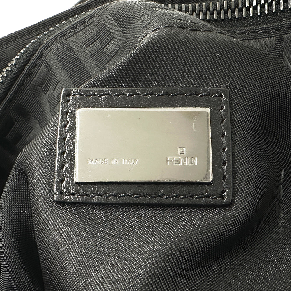 FENDI フェンディ トートバッグ ズッキーノ ブラック 8BH072 キャンバス レディース 【中古】