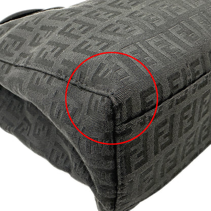 FENDI フェンディ トートバッグ ズッキーノ ブラック 8BH072 キャンバス レディース 【中古】
