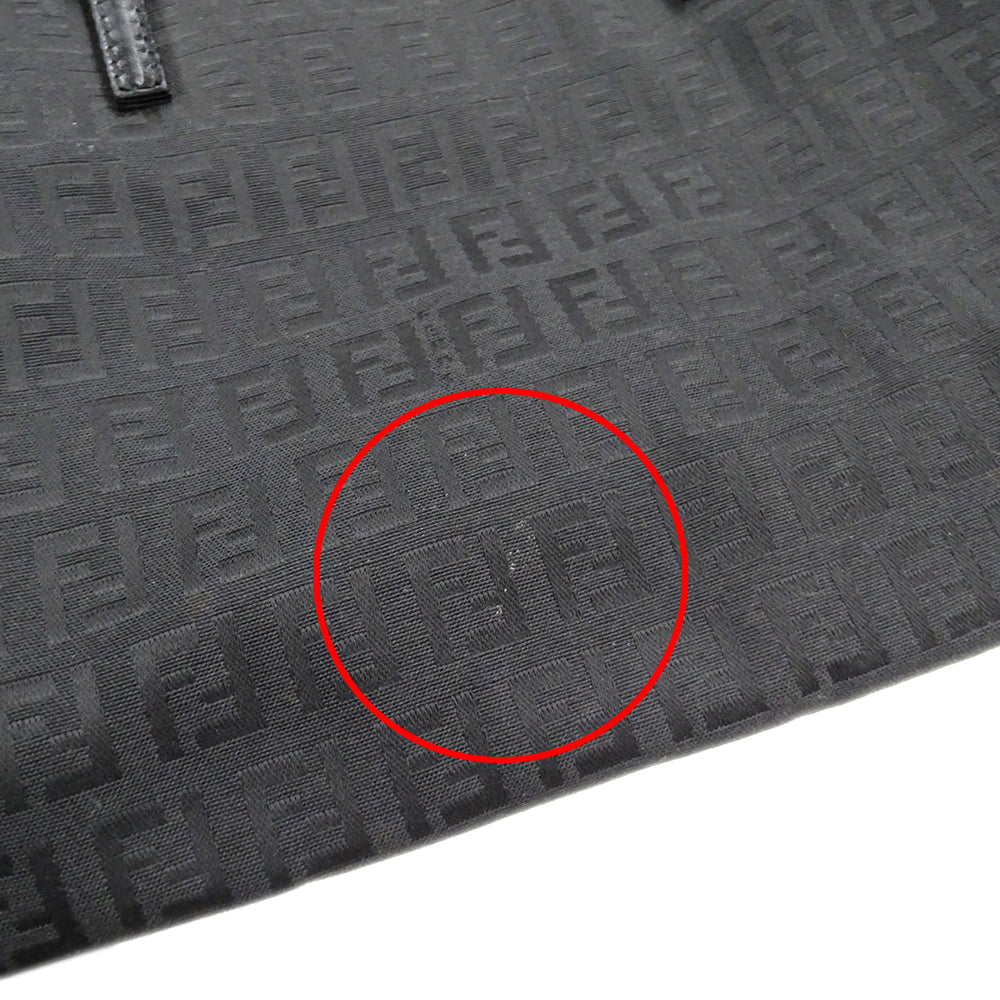 FENDI フェンディ トートバッグ ズッキーノ ブラック 8BH072 キャンバス レディース 【中古】
