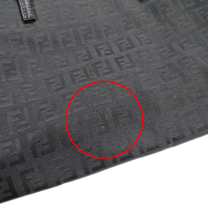 FENDI フェンディ トートバッグ ズッキーノ ブラック 8BH072 キャンバス レディース 【中古】
