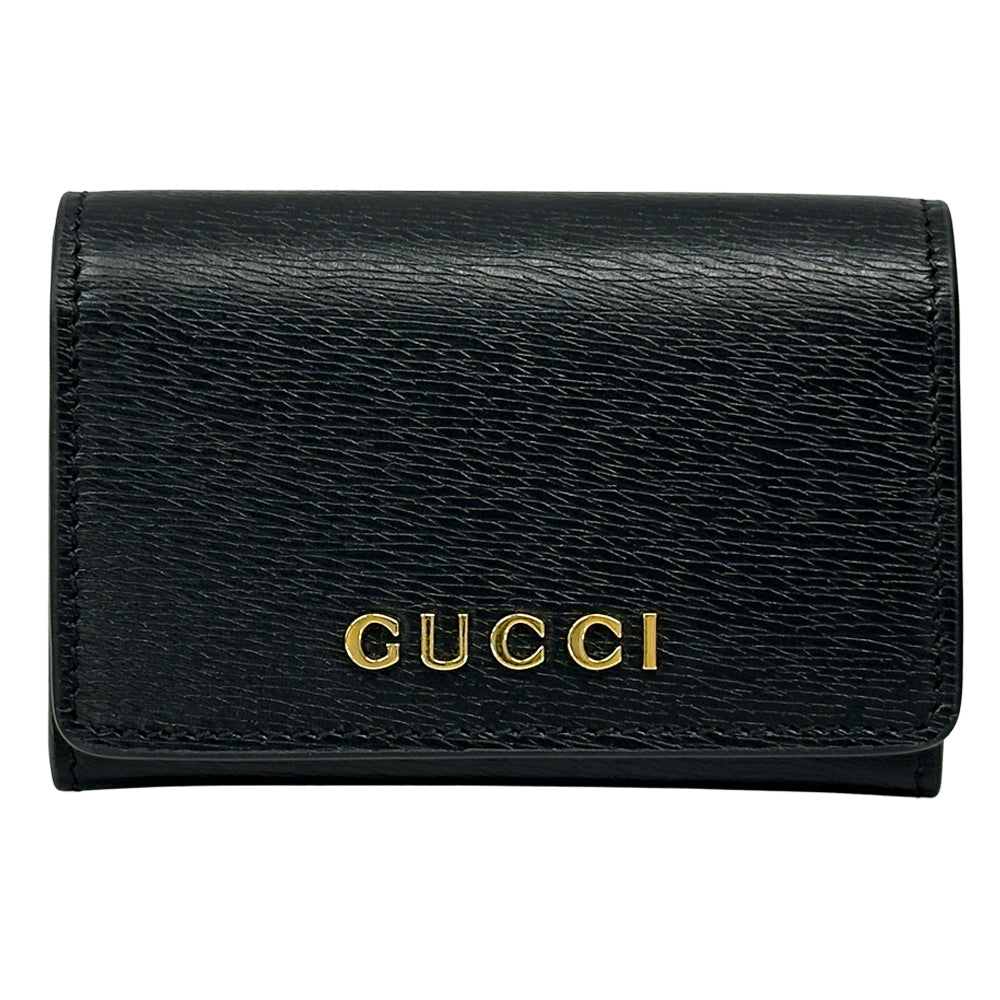 GUCCI グッチ カードケース ブラック ゴールド金具 790101 レザー レディース メンズ 【中古】