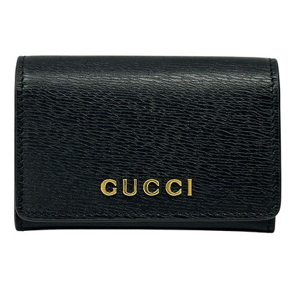 GUCCI グッチ カードケース ブラック ゴールド金具 790101 レザー レディース メンズ 【中古】