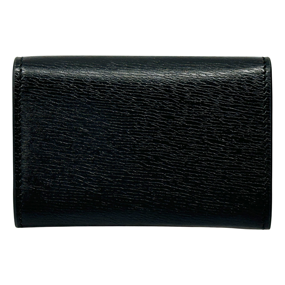 GUCCI グッチ カードケース ブラック ゴールド金具 790101 レザー レディース メンズ 【中古】