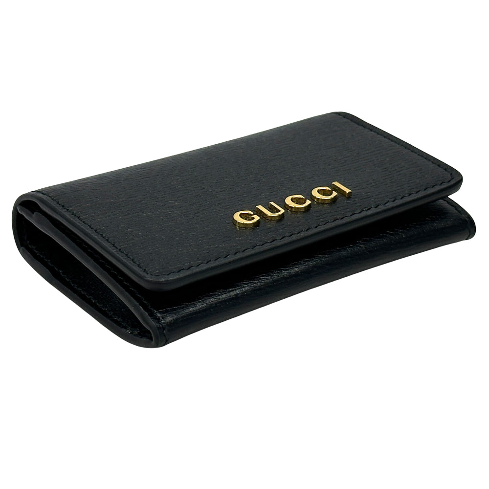 GUCCI グッチ カードケース ブラック ゴールド金具 790101 レザー レディース メンズ 【中古】