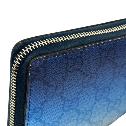 GUCCI グッチ 長財布 クロマ ブルー ホワイト 835706 PVC メンズ 【中古】