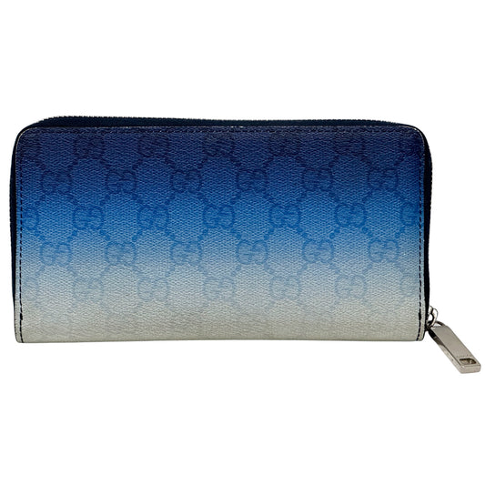 GUCCI グッチ 長財布 クロマ ブルー ホワイト 835706 PVC メンズ 【中古】