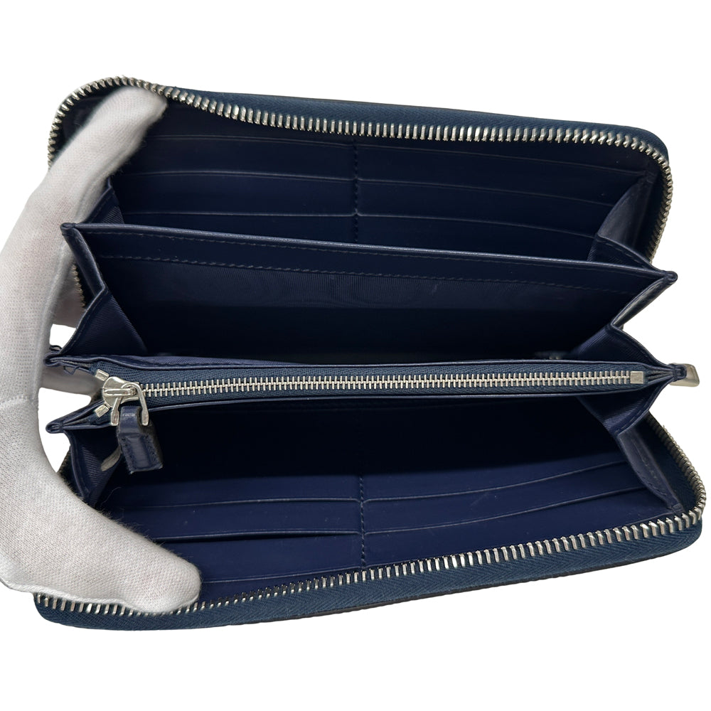 GUCCI グッチ 長財布 クロマ ブルー ホワイト 835706 PVC メンズ 【中古】