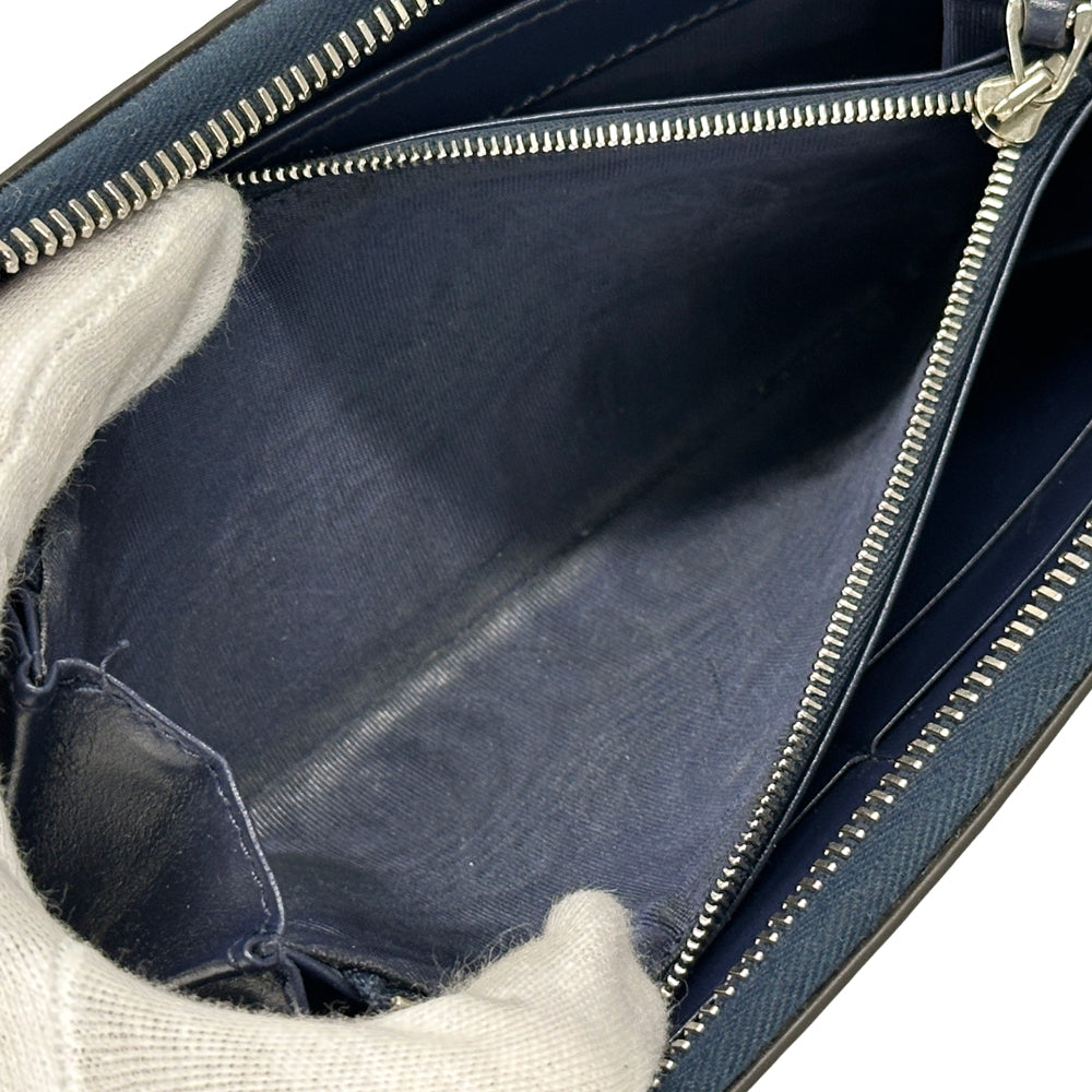 GUCCI グッチ 長財布 クロマ ブルー ホワイト 835706 PVC メンズ 【中古】