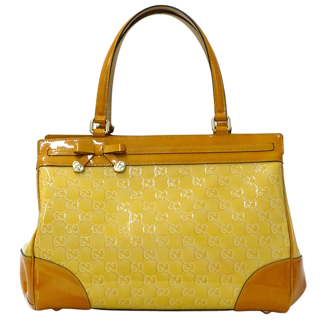 GUCCI グッチ トートバッグ メイフェア GG エナメル レザー ベージュ オレンジ 257612 レディース 【中古】