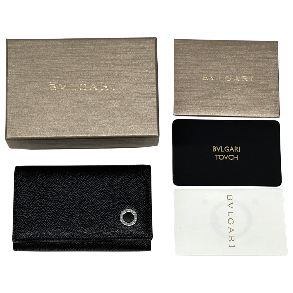 BVLGARI ブルガリ キーケース ブルガリブルガリ 6連 ブラック レザー レディース メンズ 【中古】