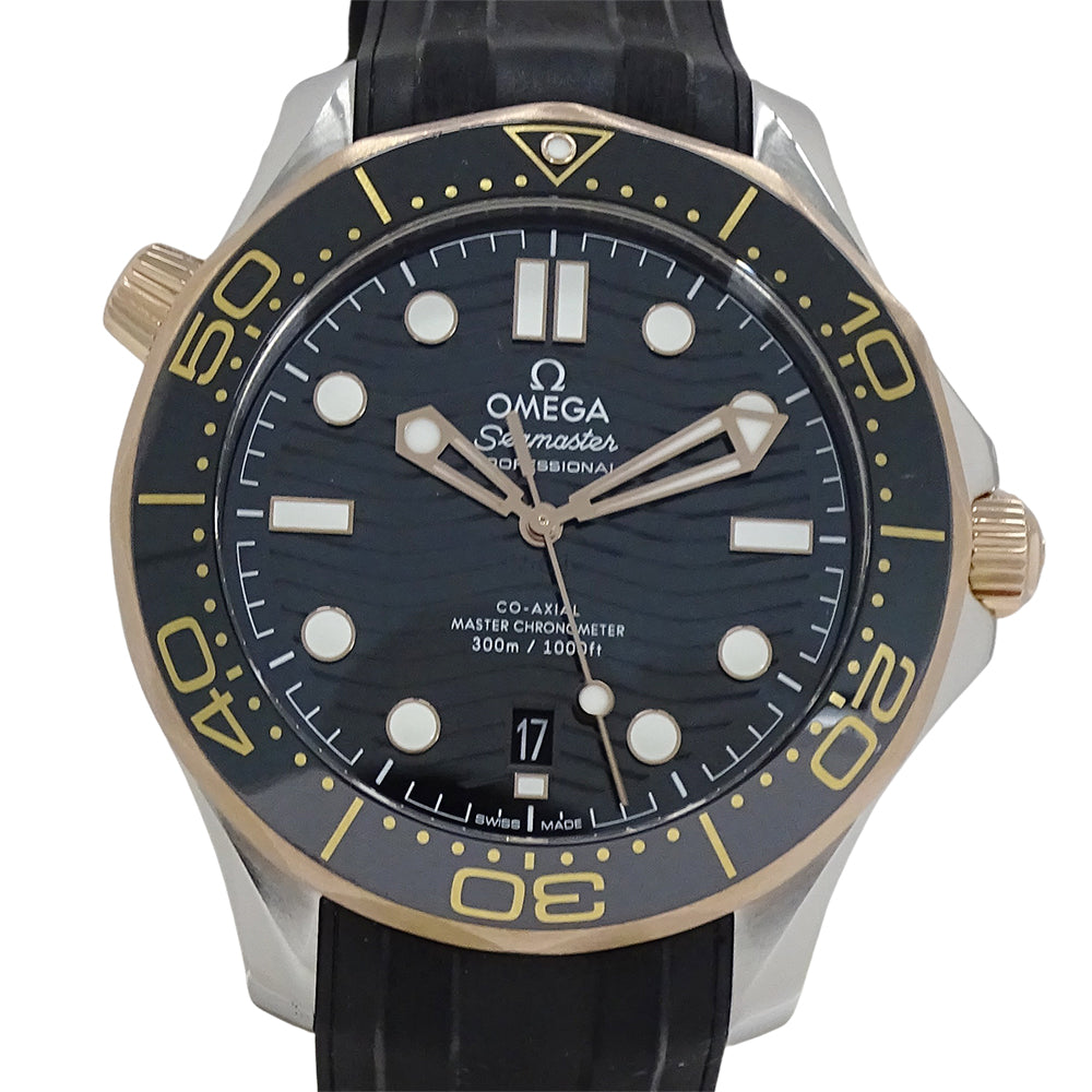OMEGA オメガ シーマスター 210.22.42.20.01.00﻿2 メンズ 腕時計 自動巻き AT セドナゴールド SS ラバー 磨き済み【中古】