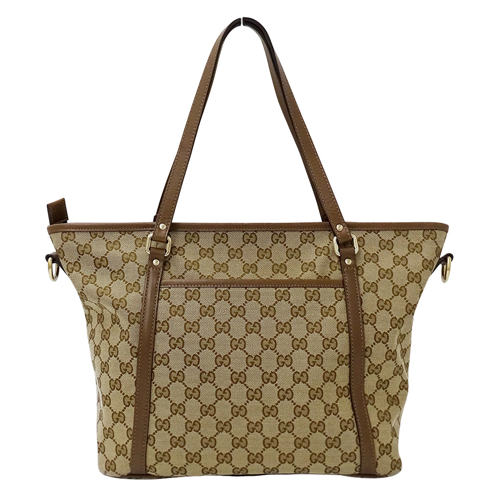 GUCCI グッチ トートバッグ 2way ベージュ ブラウン 388929 GGキャンバス レディース 【中古】