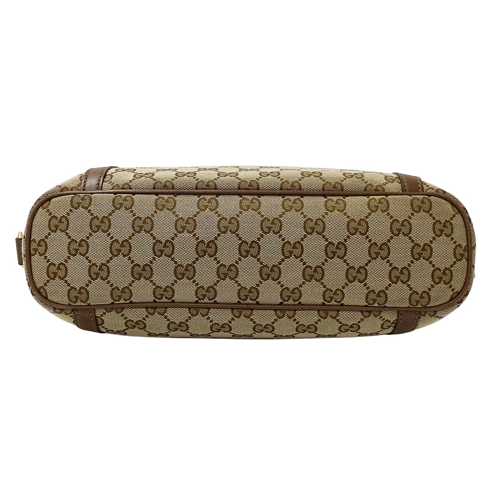 GUCCI グッチ トートバッグ 2way ベージュ ブラウン 388929 GGキャンバス レディース 【中古】